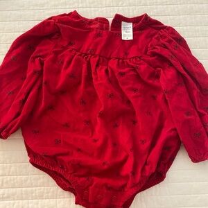 Carter's Red Romper with Bow Design